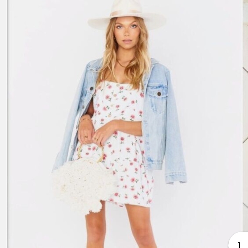 Show Me Your MuMu White and Pink Floral Marisa Dress